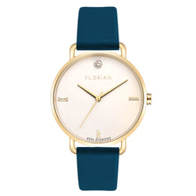 Load image into Gallery viewer, Pure Diamond Teal Blue and Champagne Gold Watch | 36mm

