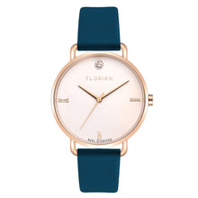 Load image into Gallery viewer, Pure Diamond Teal Blue and Rose Gold Watch | 36mm
