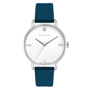 Pure Diamond Teal Blue and Silver Watch | 36mm