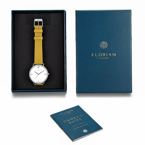 Pure Diamond Mustard Beige and Silver Watch | 36mm