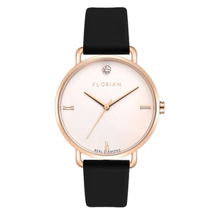 Pure Diamond Midnight Black and Rose Gold Watch | 36mm
