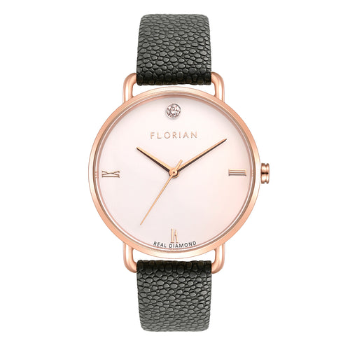 Pure Diamond Charcoal Grey and Rose Gold Watch | 36mm