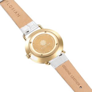 Pure Diamond Pearl White and Champagne Gold Watch | 36mm