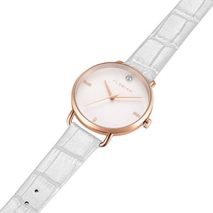 Pure Diamond Pearl White and Rose Gold Watch | 36mm