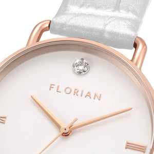 Pure Diamond Pearl White and Rose Gold Watch | 36mm