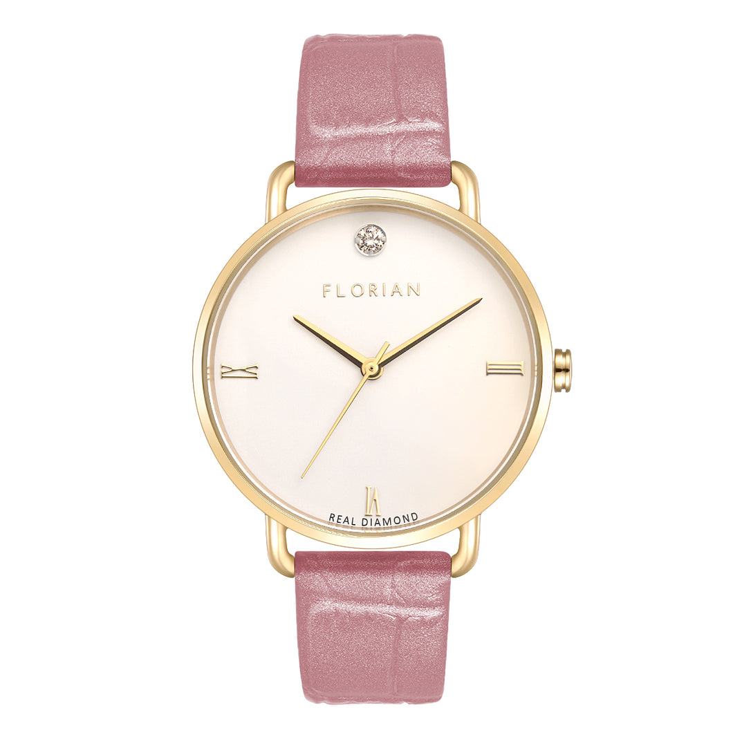 Pure Diamond Punchy Pink and Champagne Gold Watch | 36mm