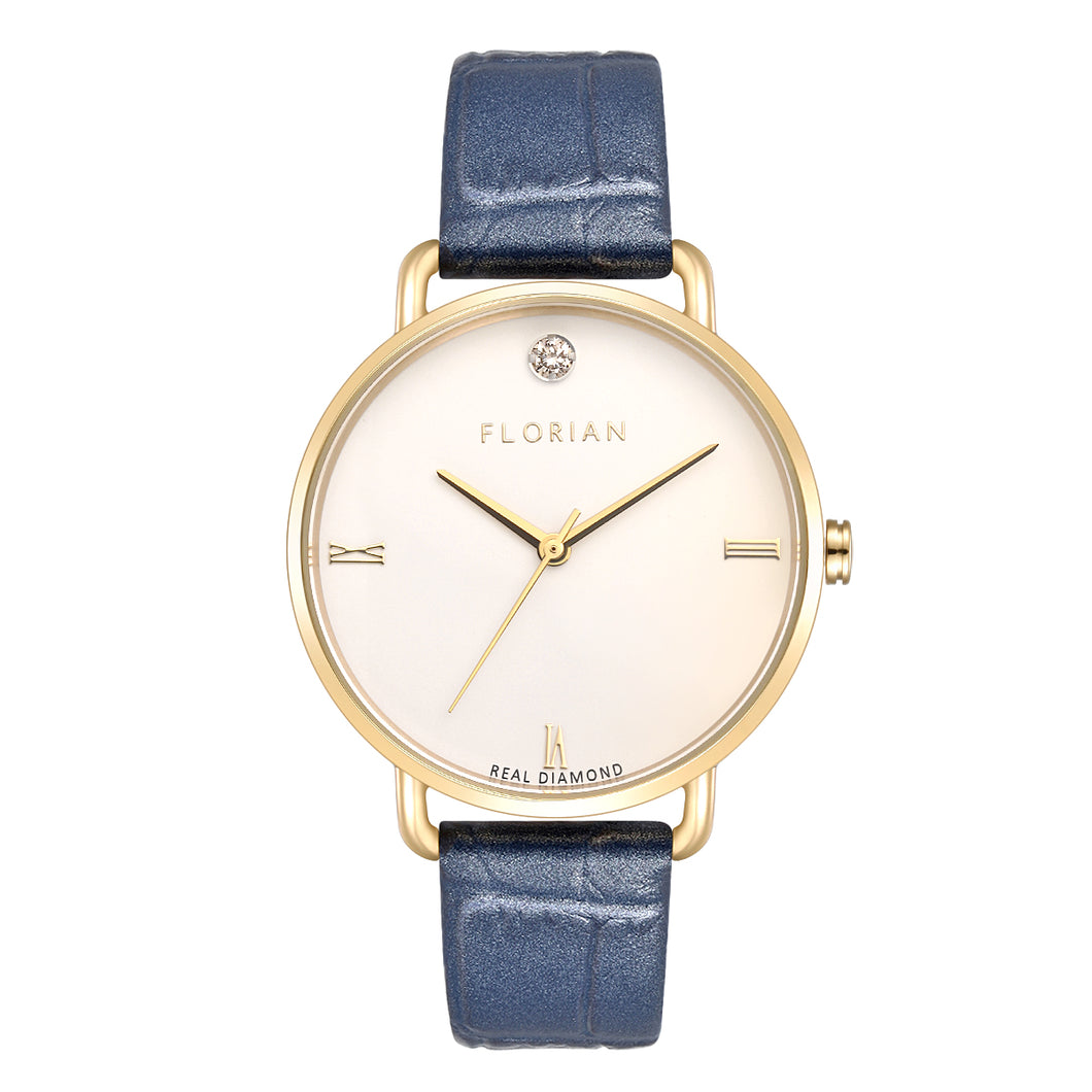 Pure Diamond Berry Blue and Champagne Gold Watch | 36mm