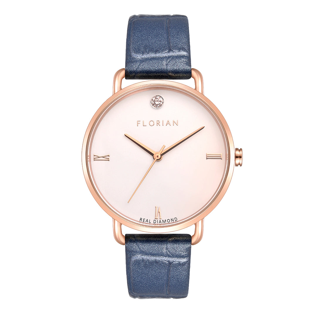 Pure Diamond Berry Blue and Rose Gold Watch | 36mm