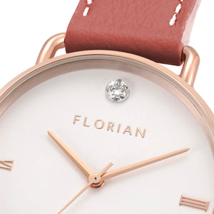 Pure Diamond Peachy Coral and Rose Gold Watch | 36mm