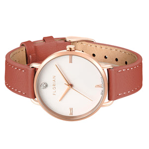 Pure Diamond Peachy Coral and Rose Gold Watch | 36mm