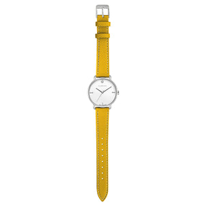 Pure Diamond Lemon Ambre and Silver Watch | 36mm