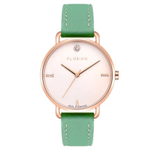 Load image into Gallery viewer, Pure Diamond Palm Green and Rose Gold Watch | 36mm
