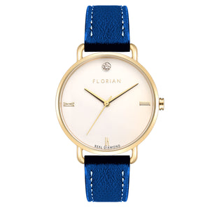 Pure Diamond Frenchy Blue and Champagne Gold Watch | 36mm