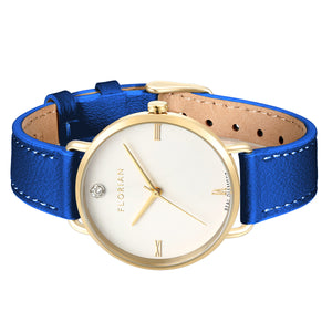 Pure Diamond Frenchy Blue and Champagne Gold Watch | 36mm