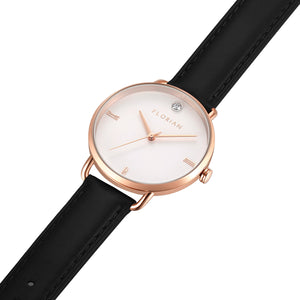 Classic Diamond Eagle Black and Rose Gold Watch | 36mm