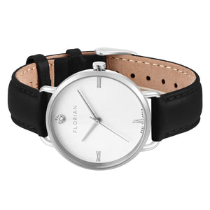 Classic Diamond Eagle Black and Silver Watch | 36mm