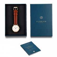 Load image into Gallery viewer, Classic Diamond Timber Tan and Champagne Gold Watch | 36mm
