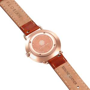 Classic Diamond Timber Tan and Rose Gold Watch | 36mm