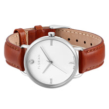 Classic Diamond Timber Tan and Silver Watch | 36mm