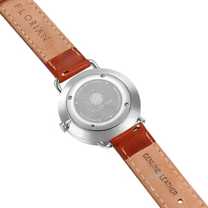 Classic Diamond Timber Tan and Silver Watch | 36mm