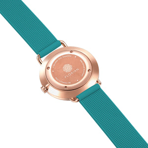 Pure Diamond Aqua Green and Rose Gold Watch | 36mm