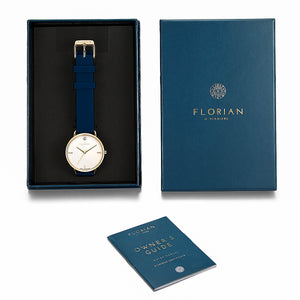 Pure Diamond Navy Blue and Champagne Gold Watch | 36mm