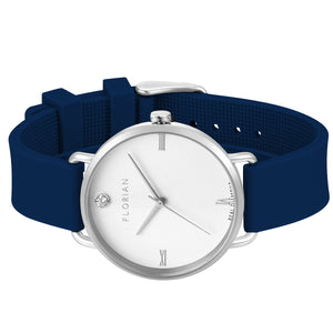 Pure Diamond Navy Blue and Silver Watch | 36mm