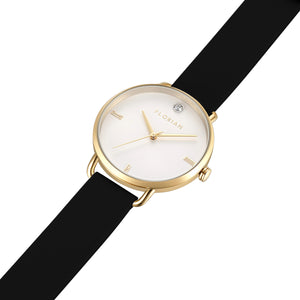Pure Diamond Pure Black and Champagne Gold Watch | 36mm