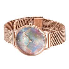 Load image into Gallery viewer, Candy Diamond Colorful MOP Dial Rose Gold Mesh Watch | 36mm
