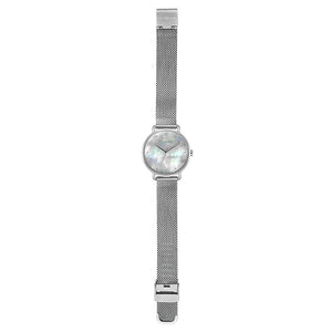 Candy Diamond Colorful MOP Dial Silver Mesh Watch | 36mm