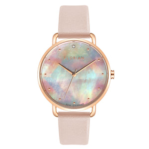 Candy Diamond Colorful MOP Dial Sea Coral and Rose Gold Watch | 36mm