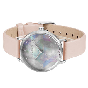 Candy Diamond Colorful MOP Dial Sea Coral and Silver Watch | 36mm