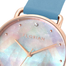 Load image into Gallery viewer, Candy Diamond Colorful MOP Dial Angel Blue and Rose Gold Watch | 36mm
