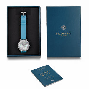 Candy Diamond Colorful MOP Dial Angel Blue and Silver Watch | 36mm