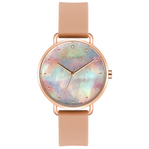 Candy Diamond Colorful MOP Dial Sea Coral and Rose Gold Watch | 36mm