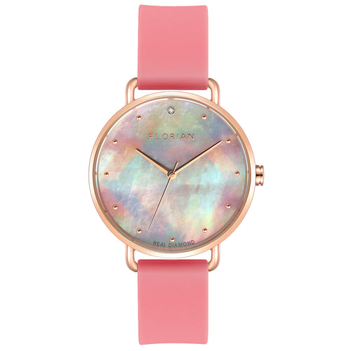 Candy Diamond Colorful MOP Dial Panther Pink and Rose Gold Watch | 36mm