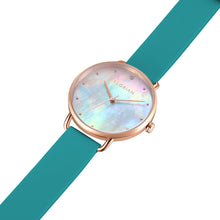 Load image into Gallery viewer, Candy Diamond Colorful MOP Dial Aqua Green and Rose Gold Watch | 36mm
