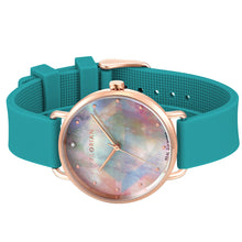 Candy Diamond Colorful MOP Dial Aqua Green and Rose Gold Watch | 36mm