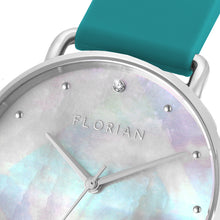 Candy Diamond Colorful MOP Dial Aqua Green and Silver Watch | 36mm