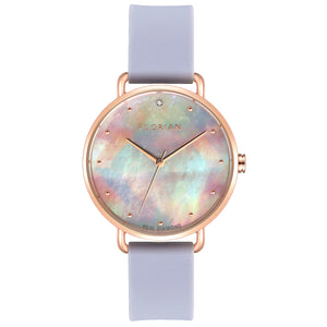 Candy Diamond Colorful MOP Dial Lilac Violet and Rose Gold Watch | 36mm
