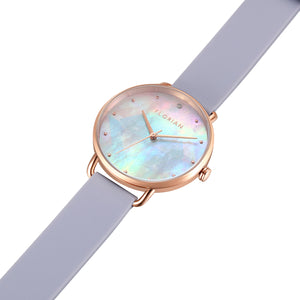 Candy Diamond Colorful MOP Dial Lilac Violet and Rose Gold Watch | 36mm