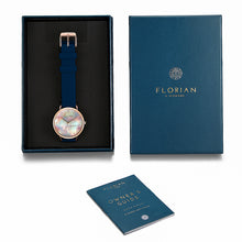 Load image into Gallery viewer, Candy Diamond Colorful MOP Dial Navy Blue and Rose Gold Watch | 36mm
