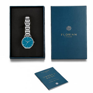 Classic Roman Turqouise Dial Silver Bracelet Watch | 36mm