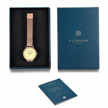 Load image into Gallery viewer, Classic Roman Lemon Yellow Dial Rose Gold Mesh Watch | 36mm
