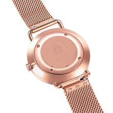 Classic Roman Milky Purple Dial Rose Gold Mesh Watch | 36mm