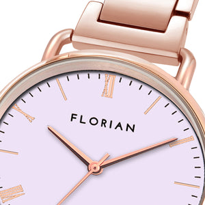 Classic Roman Milky Purple Dial Rose Gold Bracelet Watch | 36mm