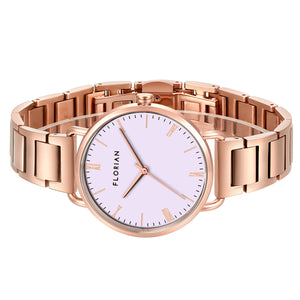 Classic Roman Milky Purple Dial Rose Gold Bracelet Watch | 36mm