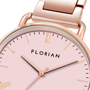Classic Roman Pastel Pink Dial Rose Gold Bracelet Watch | 36mm
