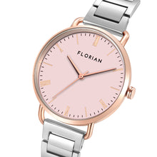 Classic Roman Pastel Pink Dial Silver and Rose Gold Bracelet Watch | 36mm