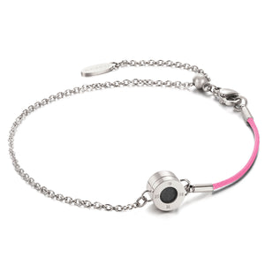 Aroma Rainbow Diamond Sweet Pink and Silver Bracelet
